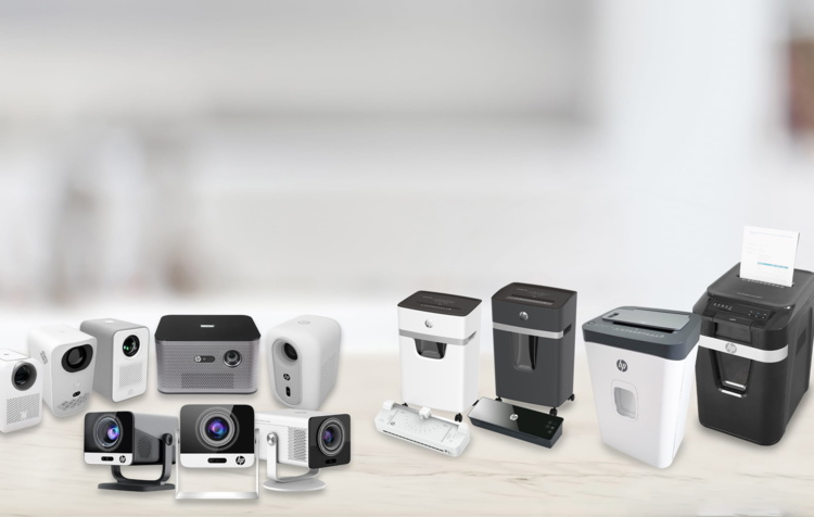 HP laminator shredder and projector/GO Europe