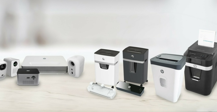 HP laminator, shredder and projector/GO Europe