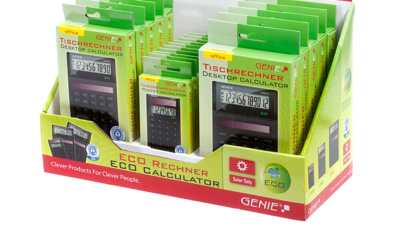 Genie ECO calculator product family in stand-up display/GO Europe